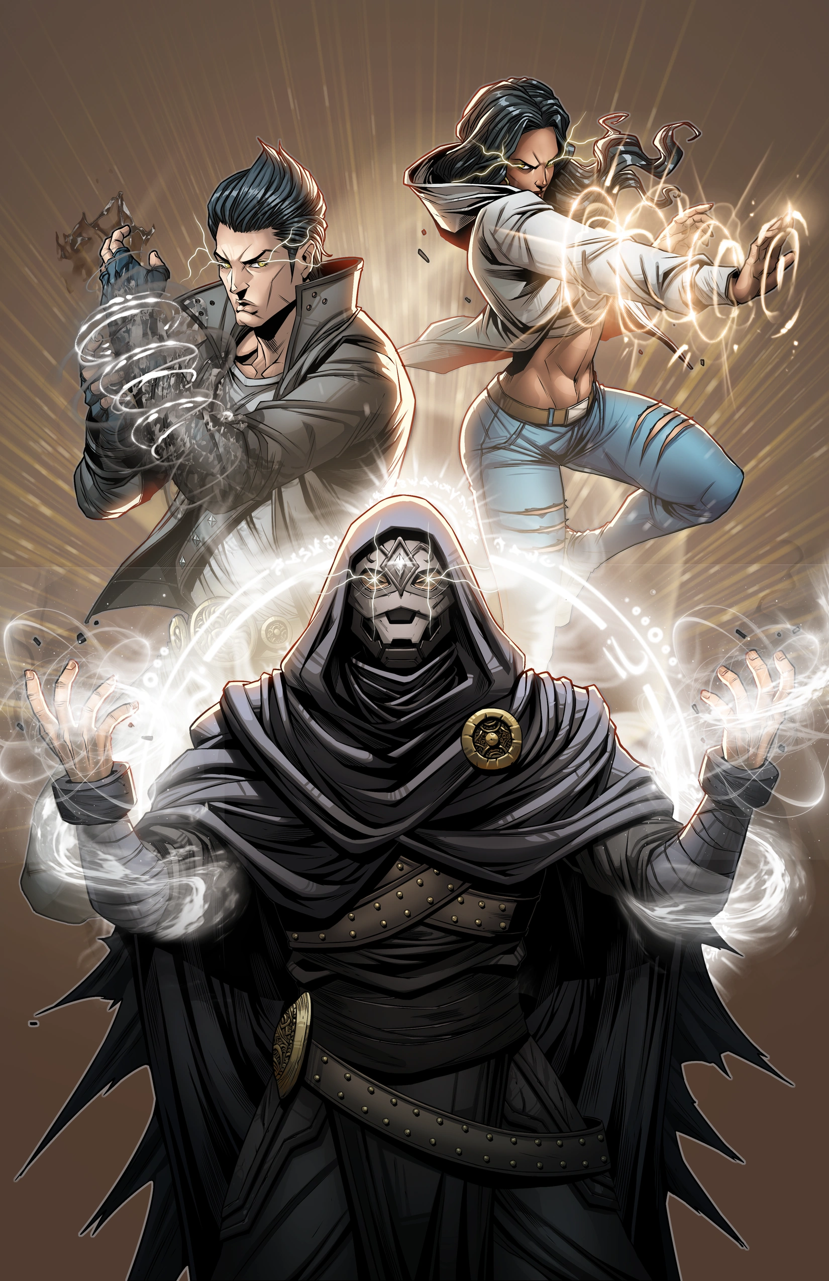 Curse, the spiky-haired man casting white rings